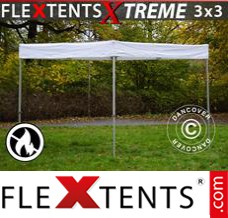 Klappzelt FleXtents® Xtreme Exhibition 3x3m, Weiß, flammfest