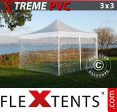 Klappzelt FleXtents Xtreme 3x3m Transparent, mit 4 wänden