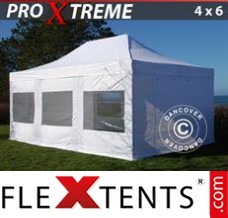 Klappzelt FleXtents Xtreme 4x6m Weiß, mit 8 wänden
