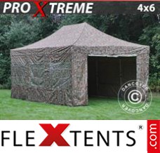 Klappzelt FleXtents Xtreme 4x6m Camouflage, mit 8 wänden