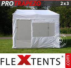 Klappzelt FleXtents PRO Trapezo 2x3m Weiß, mit 4 wänden