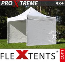 Klappzelt FleXtents Xtreme 4x4m Weiß, mit 4 wänden