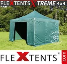 Klappzelt FleXtents Xtreme 4x4m Grün, inkl. 4 wänden