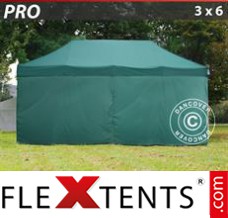 Klappzelt FleXtents PRO 3x6m Grün, mit 6 wänden