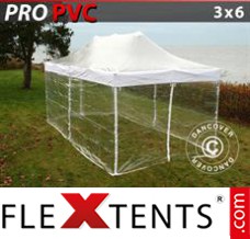 Klappzelt FleXtents Xtreme 3x6m Transparent, mit 6 wänden