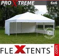 Klappzelt FleXtents Xtreme 6x6m Weiß, mit 8 wänden