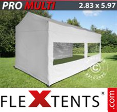 Klappzelt FleXtents Multi 2,83x5,87m Weiß, mit 6 wänden