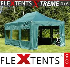 Klappzelt FleXtents Xtreme 4x6m Grün, mit 8 wänden