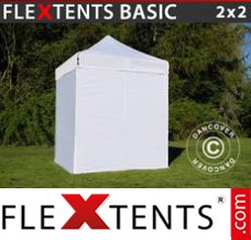 Klappzelt FleXtents Basic, 2x2m Weiß, mit 4 wänden
