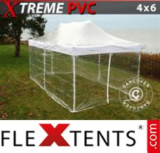 Klappzelt FleXtents Xtreme 4x6m Transparent, mit 8 wänden