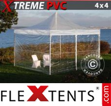 Klappzelt FleXtents Xtreme 4x4m Transparent, mit 4 wänden