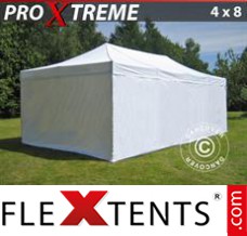 Klappzelt FleXtents Xtreme 4x8m Weiß, mit 6 wänden
