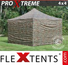 Klappzelt FleXtents Xtreme 4x4m Camouflage, mit 4 wänden