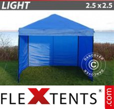 Klappzelt FleXtents Light 2,5x2,5m Blau, mit 4 wänden