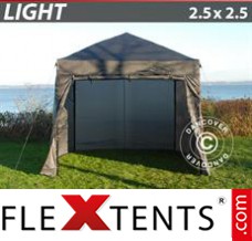 Klappzelt FleXtents Light 2,5x2,5m Grau, mit 4 wänden