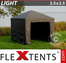 Klappzelt FleXtents Light 2,5x2,5m Schwarz, mit 4 wänden